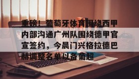 Duomi sports-重磅！葡萄牙体育围绕西甲内部沟通广州队围绕德甲官宣签约，今晨门兴格拉德巴赫调整名单以备葡超(门兴格拉德巴赫主教练下课)